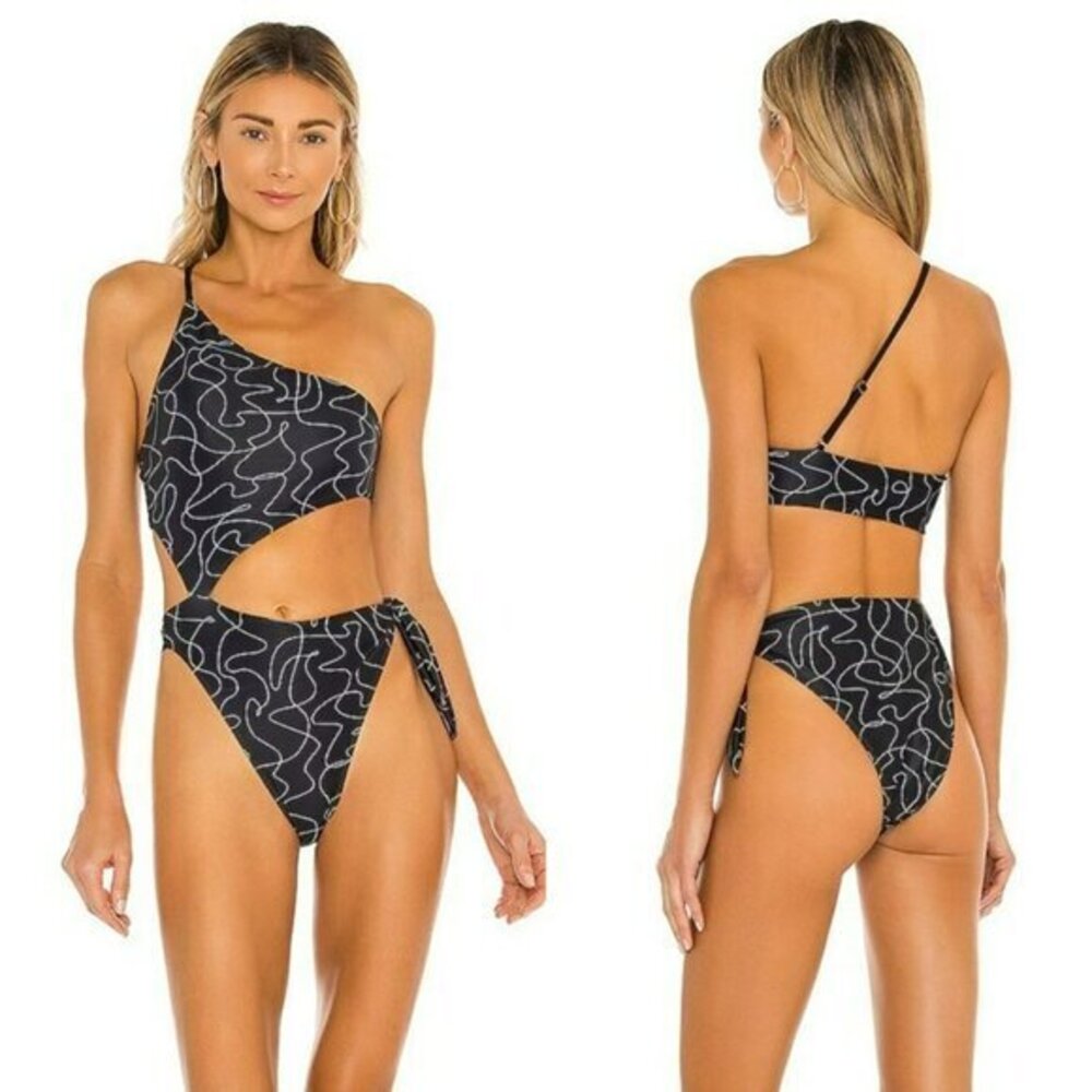 lovewave Nadege One Piece - Black & White Swirl